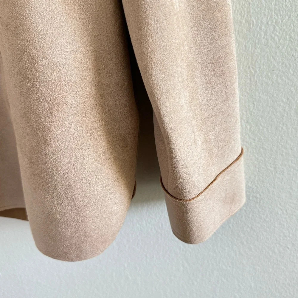 Jules Kae Hannah Beige Oversized Shacket Jacket Size XS - Picture 5 of 12
